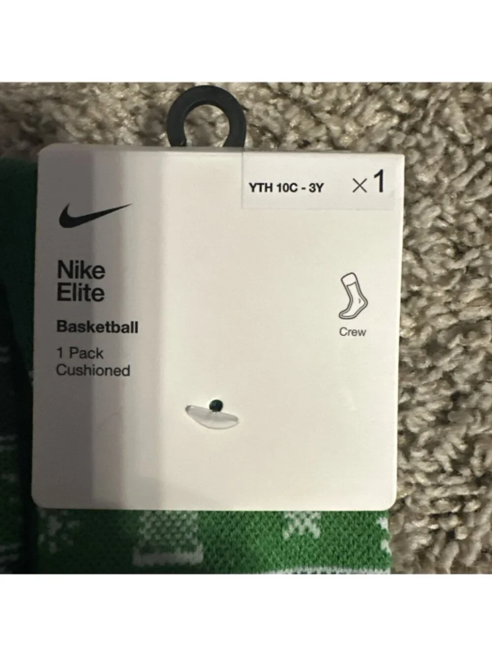 3X Nike Elite Socks Youth 10C-3Y Green Crew Christmas Sweater Basketball